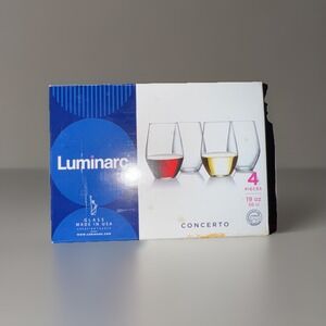 Luminarc Concerto Wine Glasses 19 Ounces Set Of 4 New In Box Nib New Vino Glass